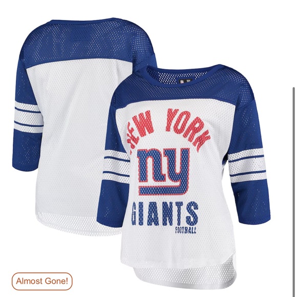 NFL New York Giants Women's Blue and White Mesh Jersey Top size Small - Picture 1 of 3